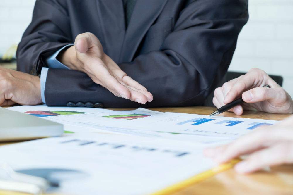 Abstract digital world map with connected data points and glowing network lines over a dark navy background